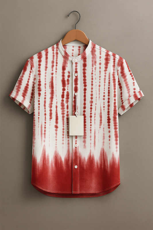 Men’s Abstract Tie-Dye Pattern Casual Summer Shirt
