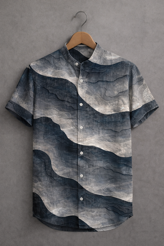 Smoky Marble Texture Print Fashion Shirt