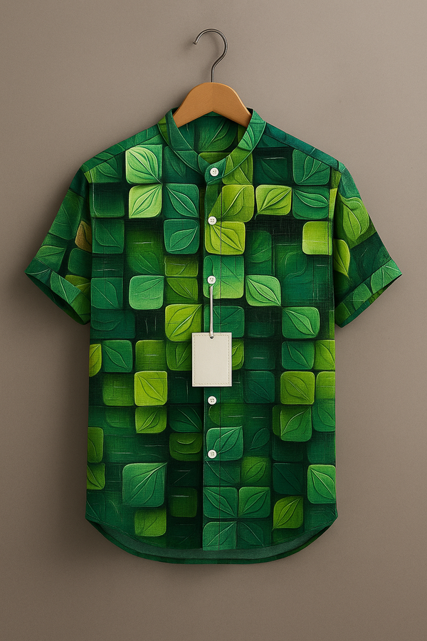 Eco Inspired Green Leaf Graphic Designer Shirt