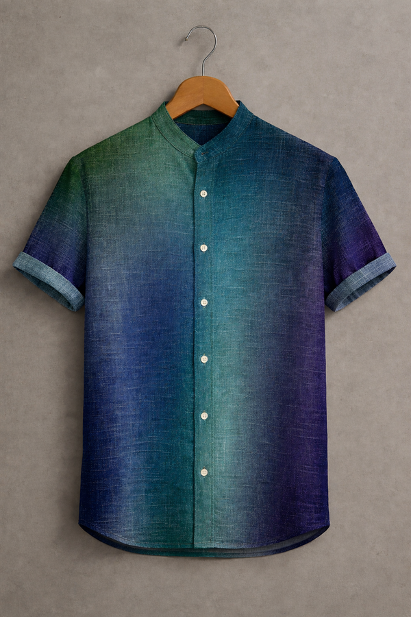 Deep Sea Gradient Print Short Sleeve Shirt